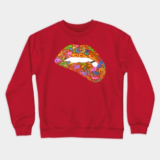 lips biting kiss for Valentine Crewneck Sweatshirt